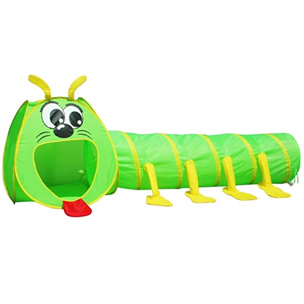 AIOIAI Big Mouth Caterpillar Tent 2pc Pop-up Children Play Tunnel Kids Discovery Station