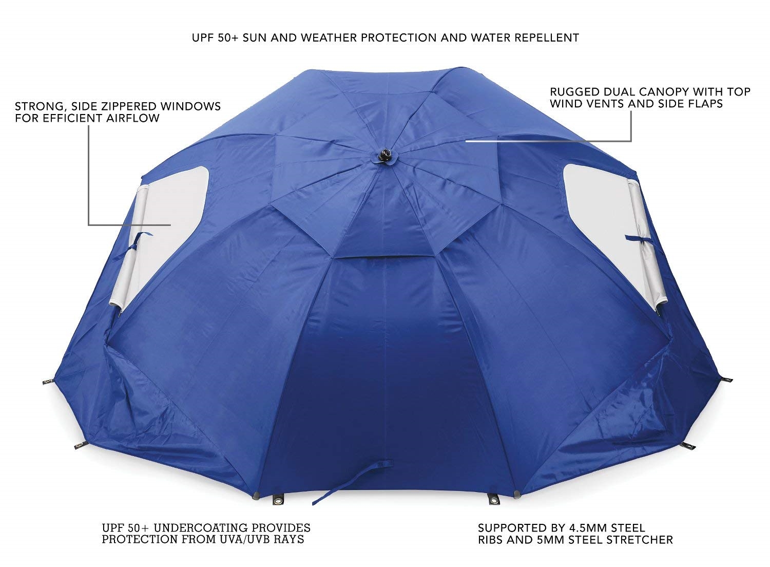 AIOIAI Portable All-Weather Sun Umbrella. 8-Foot Canopy 