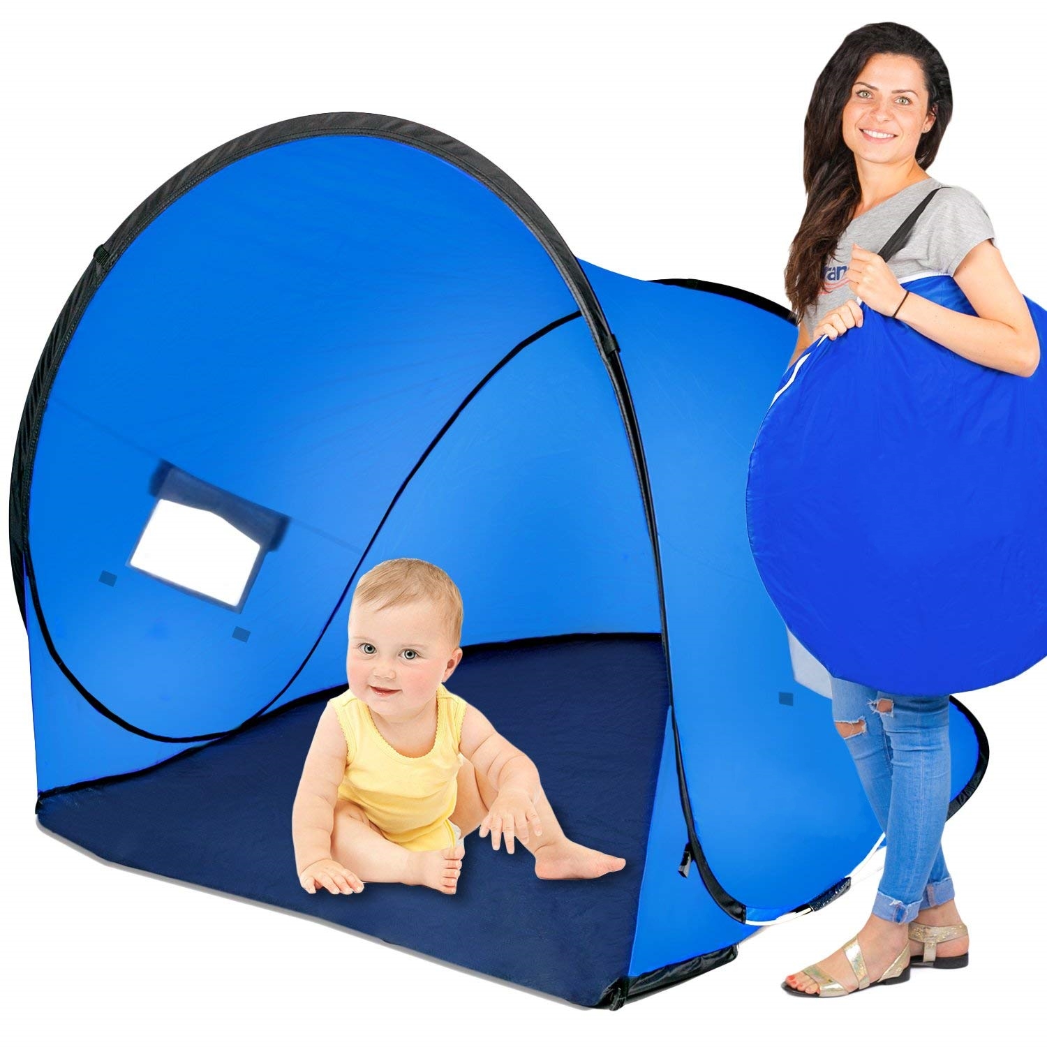 AIOIAI Baby Beach Tent UV - Infant Shelter Camping Cabana Pop up Shade Gear Sun Babies Shelter. Campela - Portable Great Toddler Shelters for Beach 