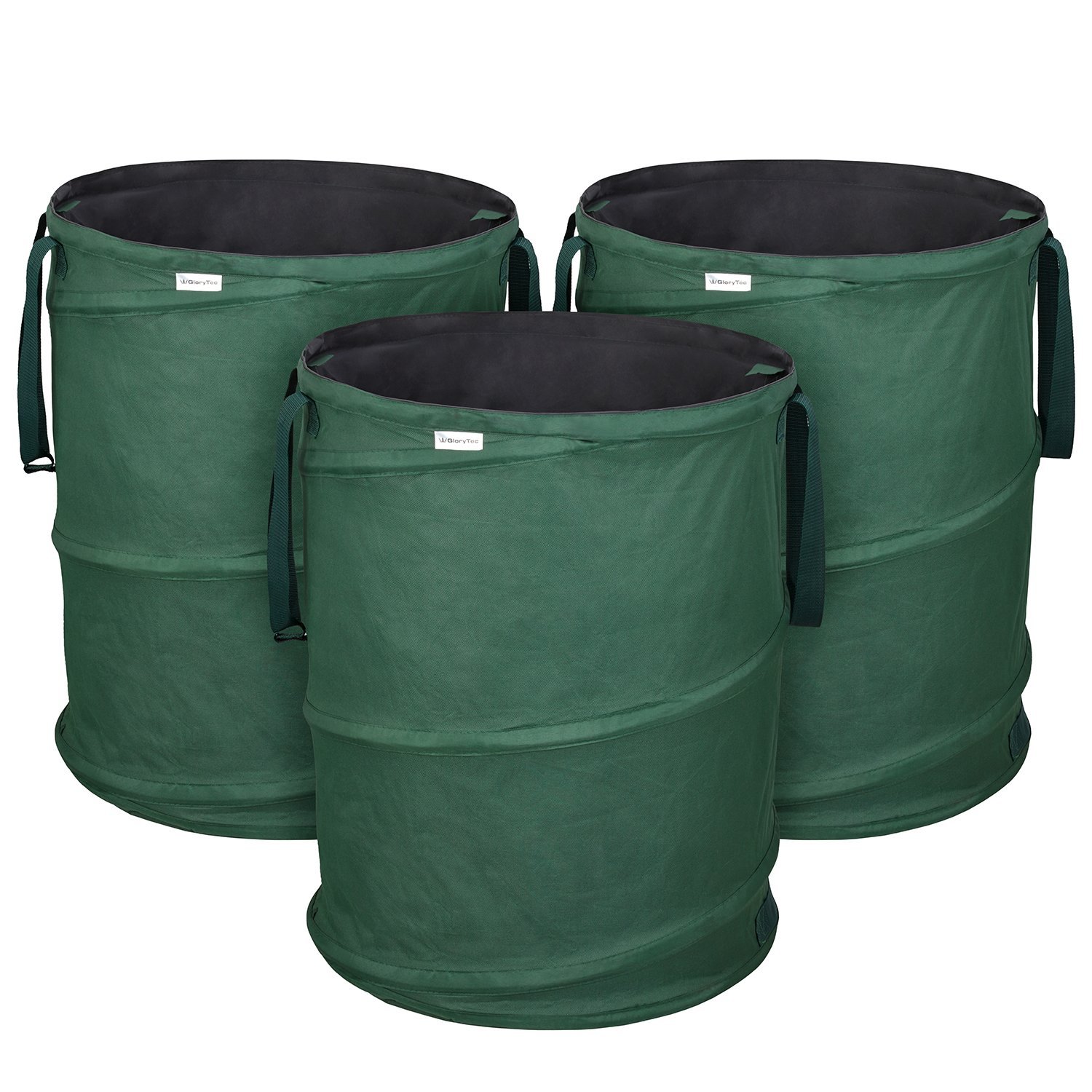 AIOIAI Garden Bags 45 Gallons Each - Collapsible Self-Erecting Gardening Bag - Comparative-Winner 2018 - Reusable Trash Can for Leaf, Lawn and Yard Waste - Premium Bagster with Spring Bucket 