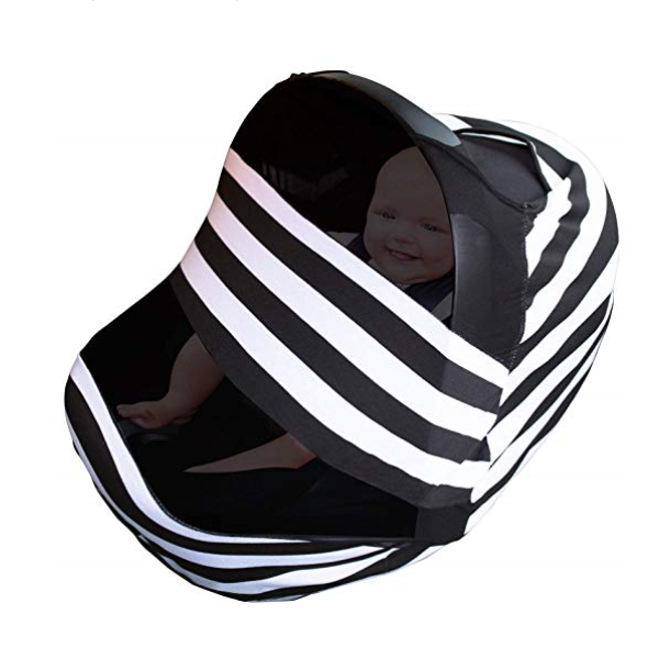AIOIAI Nursing Cover For Baby Breastfeeding | Infant Stroller, Carseat, Shopping Cart and High Chair Canopy Cover Up For Babies | Soft Stretchy Seat Car Covers
