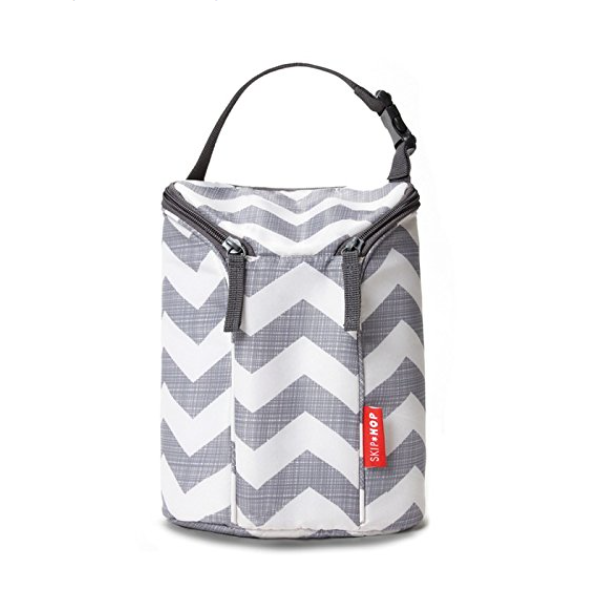 AIOIAI Insulated Breastmilk Cooler And Baby Bottle Bag, Grab & Go Double, Chevron