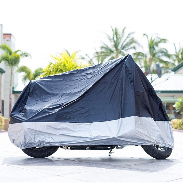 AIOIAI All Season Black Waterproof Sun Motorcycle Cover,Fits up to 108