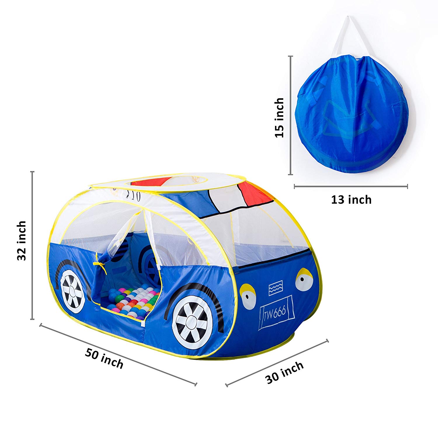 AIOIAI Large Police Car Tents, Waterproof Indoor and Outdoor Cute Car Play House/Castle/Tent Toys as a for 1-8 Years Old Kids/Boy/Girls/Baby/Infant 