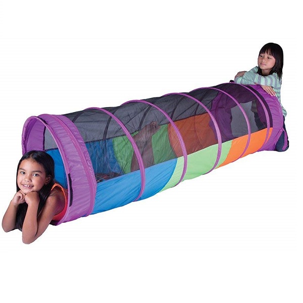 AIOIAI Kids Peek-A-Boo I See You 6 Foot Crawl Tunnel - Multicolor & Mesh 