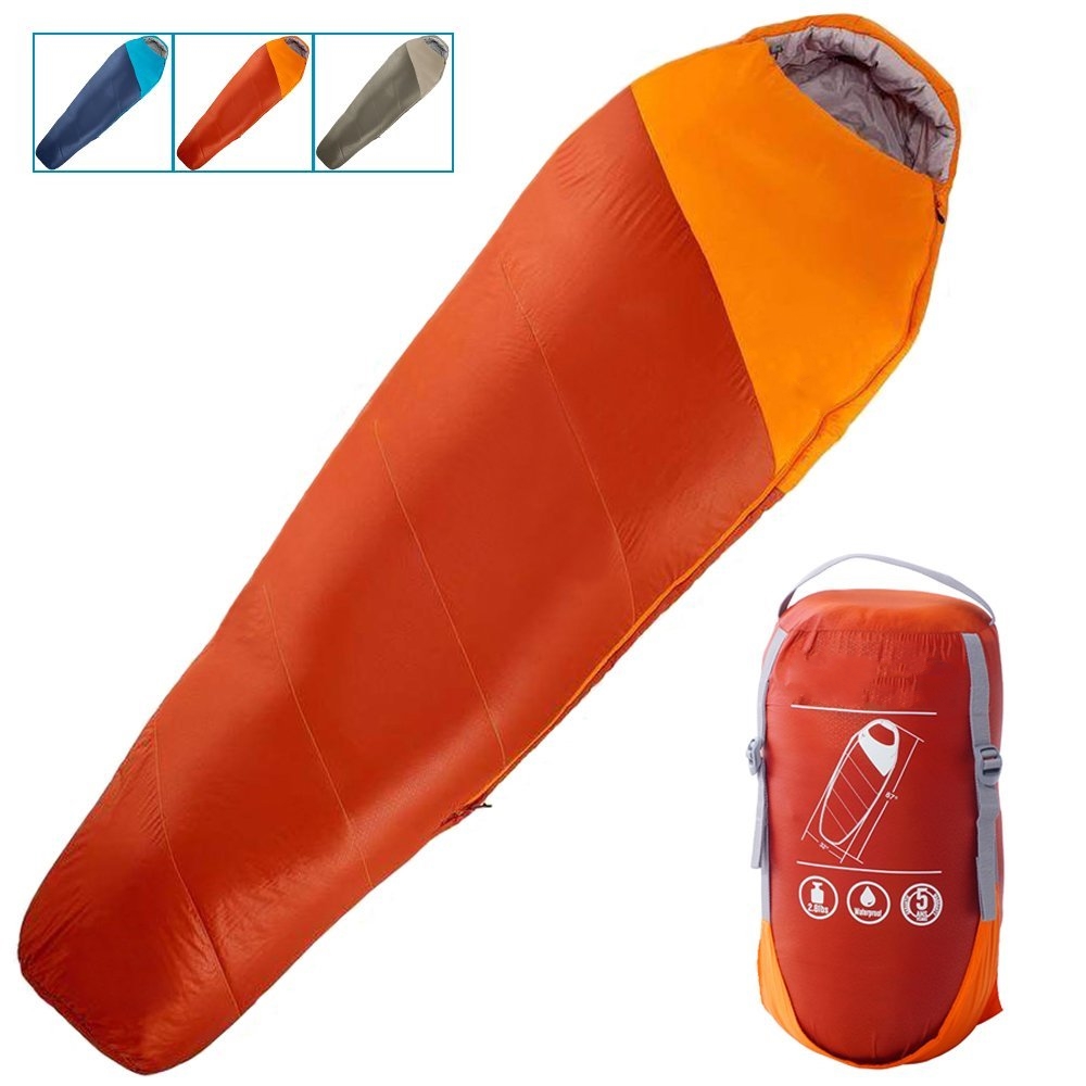 AIOIAI Mummy Sleeping Bag with Compression Sack, It's Portable and Lightweight for 3-4 Season Camping, Hiking, Traveling, Backpacking and Outdoor Activities 