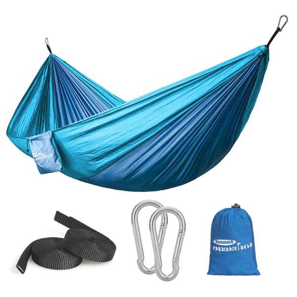 AIOIAI Hammock Single Double Camping Lightweight Portable Parachute Hammock for Outdoor Hiking Travel Backpacking - Nylon Hammock Swing - Support 400lbs Ropes 