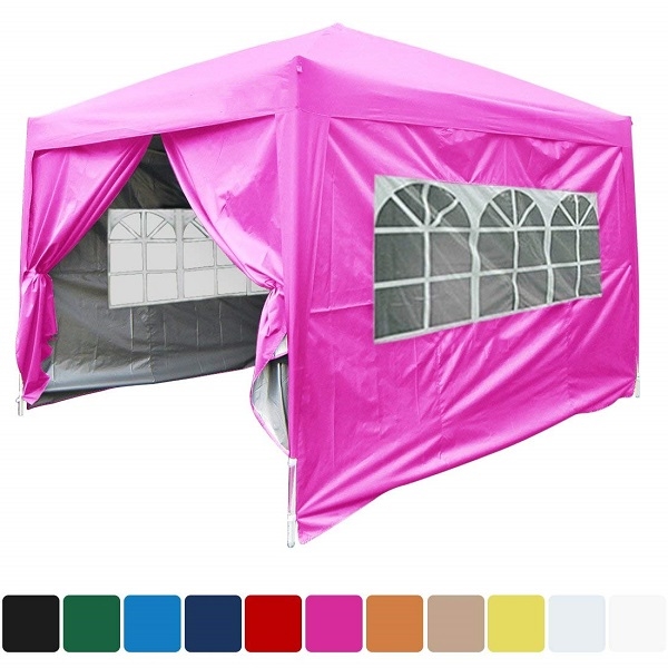 AIOIAI 10x10 EZ Pop Up Canopy Tent Instant Canopy Party Tent 8.7 ft height 4 Walls W/Free Carry Bag 100% Waterproof-7 Colors 