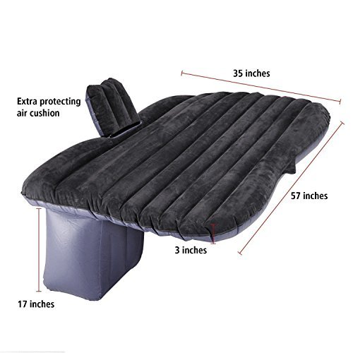 AIOIAI Car Travel Inflatable Mattress Air Bed Cushion Camping Universal SUV Extended Air Couch with Two Air Pillows 