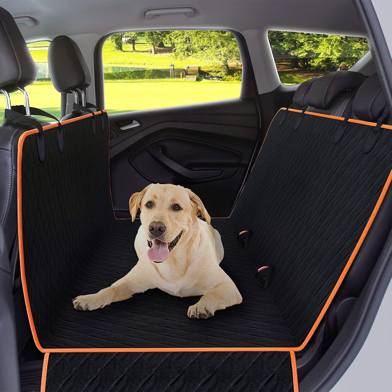AIOIAI Dog Back Seat Cover Protector Waterproof Scratchproof Nonslip Hammock for Dogs Backseat Protection Against Dirt and Pet Fur Durable Pets Seat Covers for Cars Trucks SUVs 
