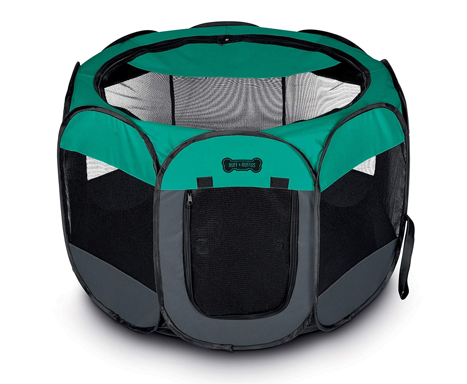 AIOIAI Portable Foldable Pet Playpen + Carrying Case & Collapsible Travel Bowl | Indoor / Outdoor use | Water resistant | Removable shade cover | Dogs / Cats / Rabbit