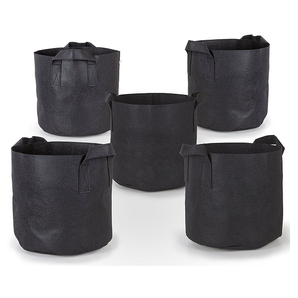 AIOIAI 5-Pack 7 Gallon Grow Bags/Aeration Fabric Pots w/Handles 
