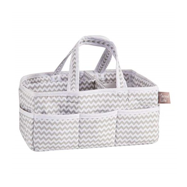 AIOIAI Gray Chevron Storage, Nursery, Diaper Caddy